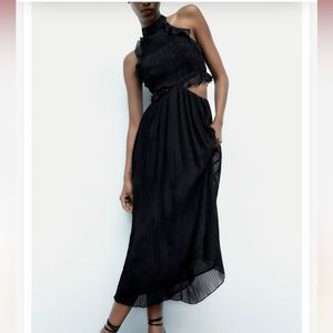 Zara Ruffled Pleated Dress